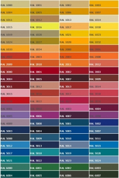 Таблица цветов RAL - "Дугалак" Производитель полиэфирных смол и гелькоутов